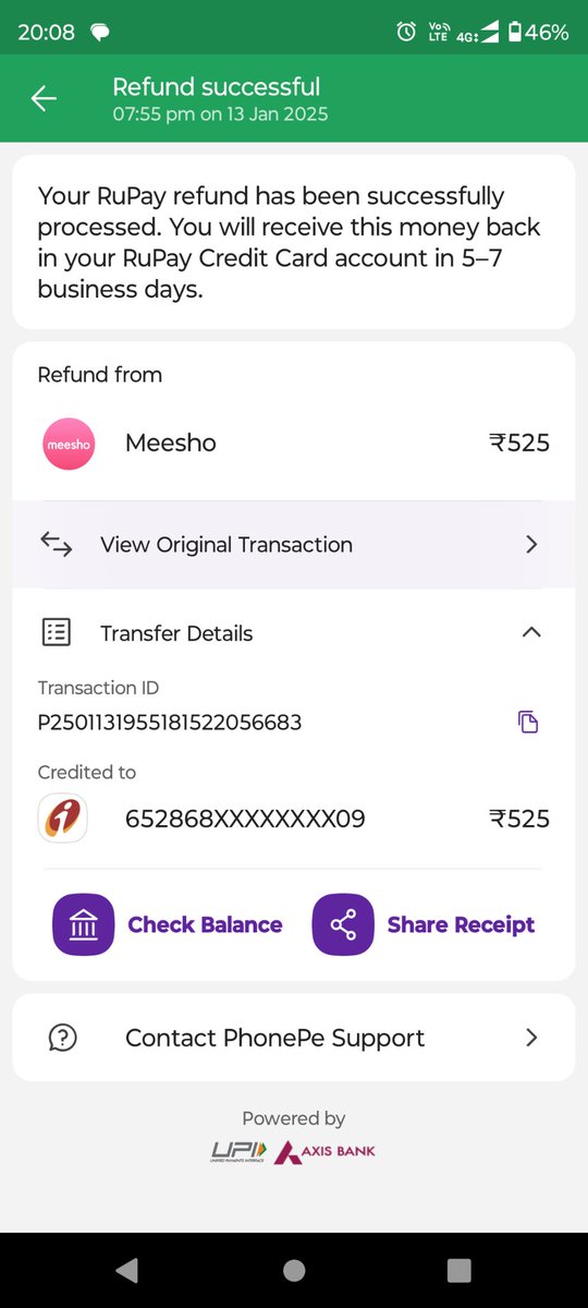 nm_bharti's tweet photo. @meesho_support Complete payment not received ₹525 received instead of ₹530. https://t.co/R3AkEfE67R