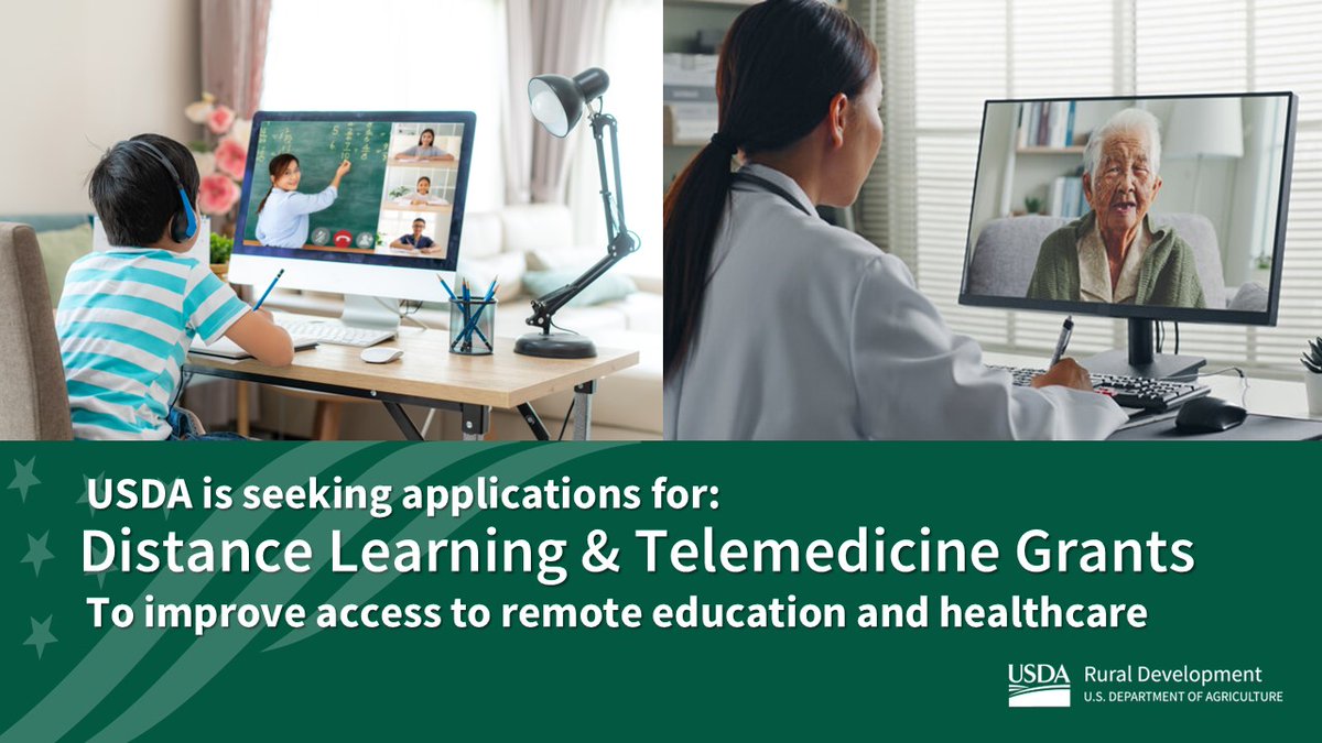Our Distance Learning and Telemedicine program helps rural communities use advanced telecommunications technology to connect to each other and the world, overcoming the effects of remoteness and low population density. Applications due before 3/7/24. See: tinyurl.com/tzxzwuh3