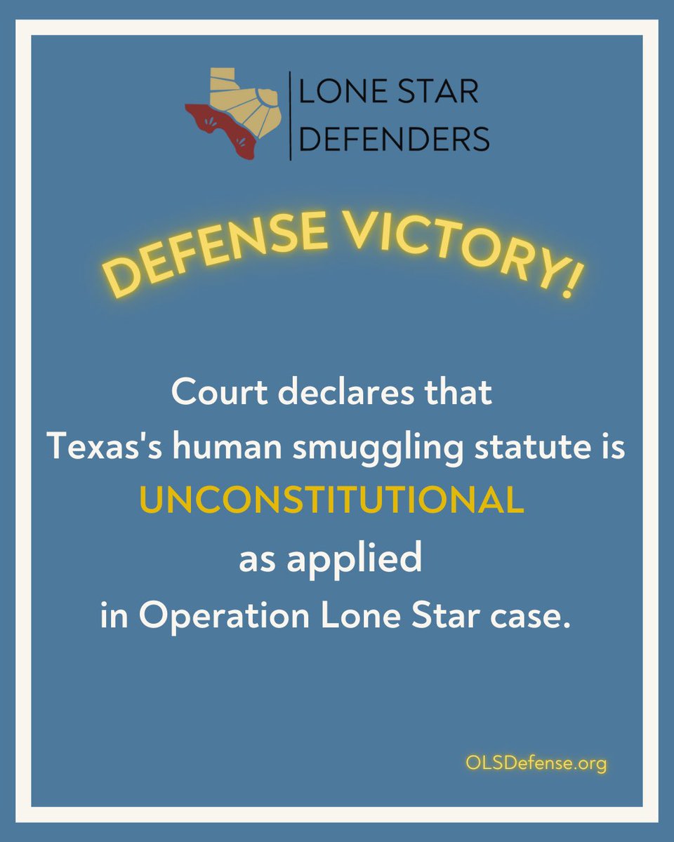 LS_Defenders's tweet photo. We want to reemphasize how consequential the recent decision on the “Gutierrez v. State of Texas” case recently won by Texas RioGrande Public Defender is for all Texans. Congratulations to the TRGDP team on this victory!

#Texas #OperationLoneStar #Legal #Victory #Winning https://t.co/UrIssNgkDW