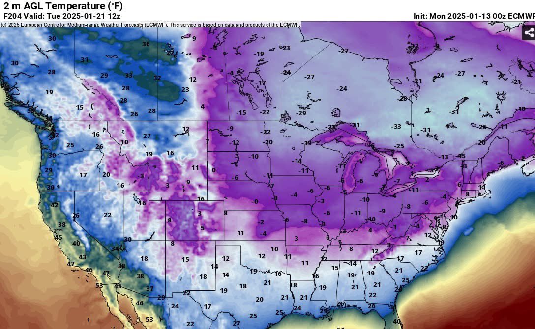 Here comes the polar vortex.... again. 

Another major blast of cold enters the country this weekend. Next week millions of Americans will get multiple sub-0 mornings.