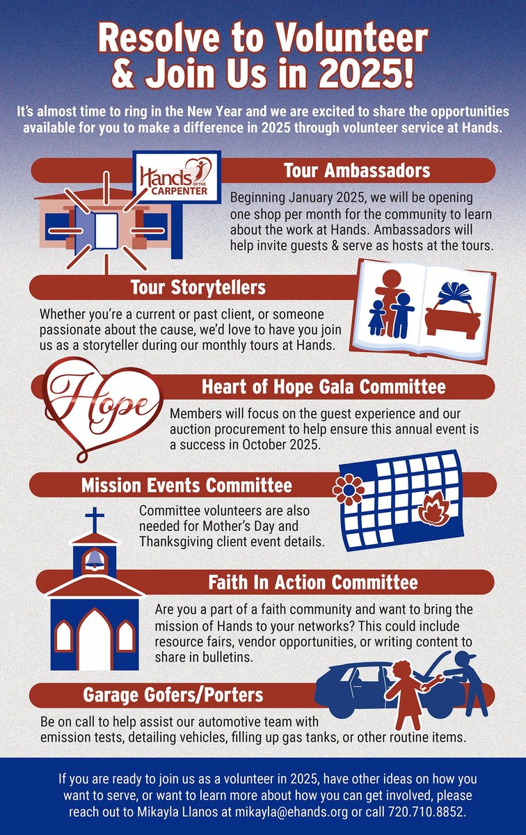 hands_colorado's tweet photo. Are you looking for ways to volunteer and make a difference in your local community? We invite you to serve with Hands of The Carpenter! Here are some exciting ways to help out in the coming year: https://t.co/TSBpRCXGYU