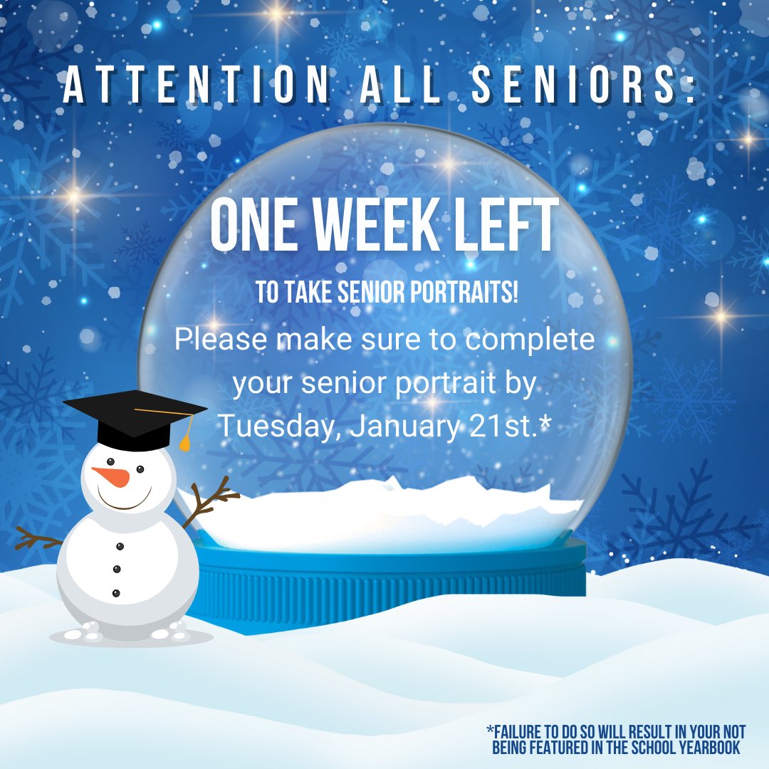 Seniors! Last call for senior portraits, please book your session and take your photos! 

local.prestigeportraits.com/tx/san-antonio…