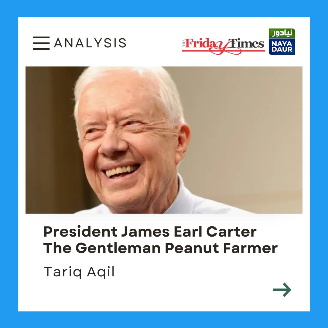TFT_'s tweet image. Jimmy Carter, 39th U.S. President, championed human rights, brokered the 1978 Camp David Accord, normalised U.S.-China ties, and earned global acclaim for post-presidency peacekeeping.
By @tariqaqil17 
👇
thefridaytimes.com/13-Jan-2025/pr…

#JimmyCarter #HumanRights #NobelPeacePrize #legacy