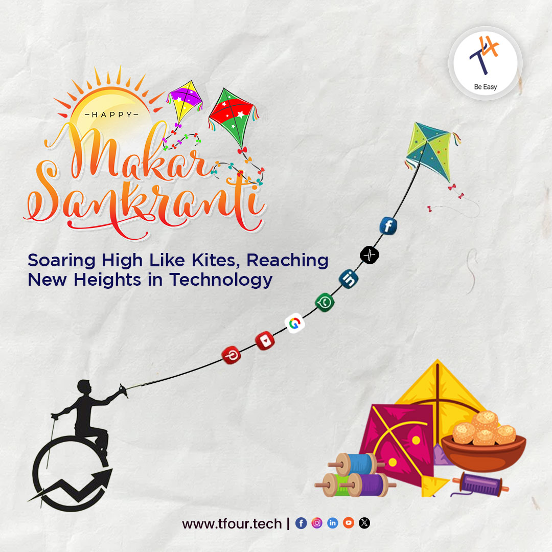 tfourtech's tweet image. This Makar Sankranti, soaring high with technology✨
.
.
.
#tfour #tfourtech #techinthesky #techandtradition #innovationinthesky #soarwithtech #risewithinnovation