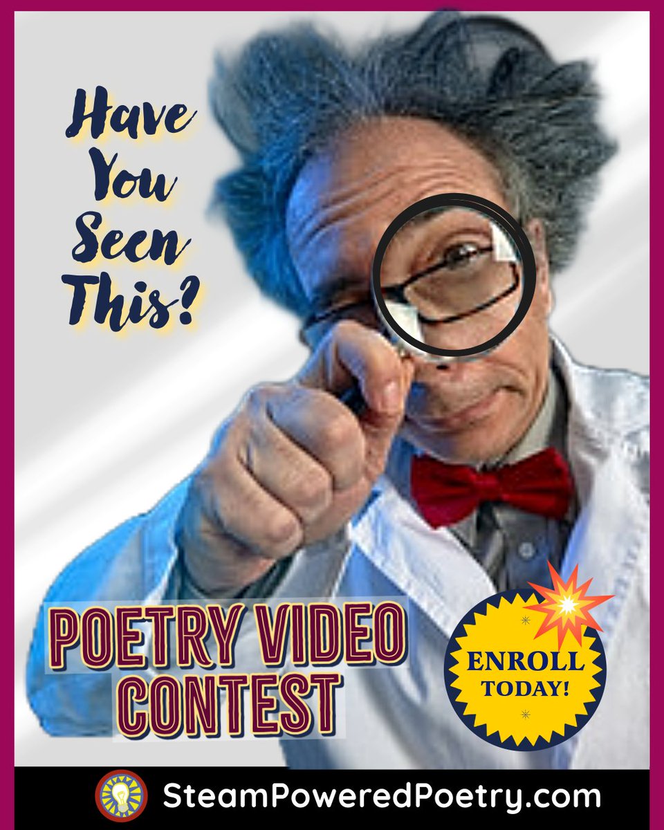 steampoweredpo1's tweet photo. Teachers, our annual #poetry #Video contest offers #Students the chance to create STEAM videos for younger peers based on poetry prompts. Learn how to host a contest in your home or classroom!
👉https://t.co/4FBL4GrWSg #edchatie #CSforALL #stemeducators #edtechhub #Tech4All https://t.co/OacHTZtoYf