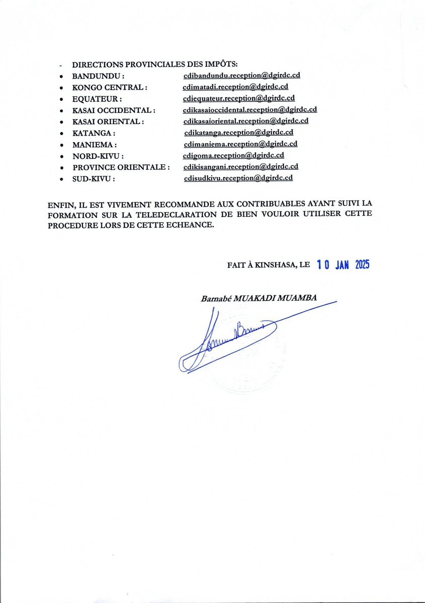 FutaMpako's tweet photo. 📢 #RAPPEL : Les contribuables assujettis à l'IPR, à l'IERE et à la TVA la #DGI vous informe que la date limite de soumission des déclarations pour le mois de décembre 2024 est fixée au 15 janvier 2025. #DGI #Impôts #ÉchéanceFiscale #Mpako https://t.co/FzC4NVjy5v