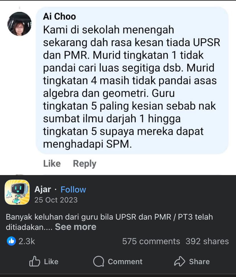 asyqnothmn's tweet photo. Jika sistem peperiksaan terus dimansuhkan, ia akan memberi impak yang besar bukan sahaja kepada pelajar tetapi juga kepada guru.

#pemansuhanpeperiksaan
#upsr
#pt3
#Digitaljourn
#JRN500
#JournHeboh
#visual

@JRN500 https://t.co/89AYqFIiM8
