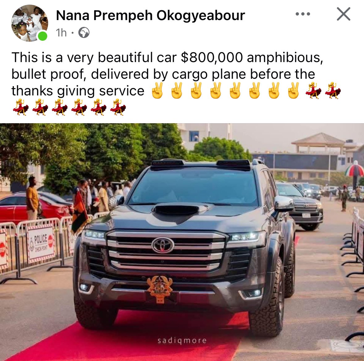 YayraKoku's tweet photo. For the records, this is HE John Dramani Mahama's private vehicle. It does not belong to the state neither did he use state money to purchase it.

This vehicle has been in existence before the December elections. https://t.co/AQicN7SKNP