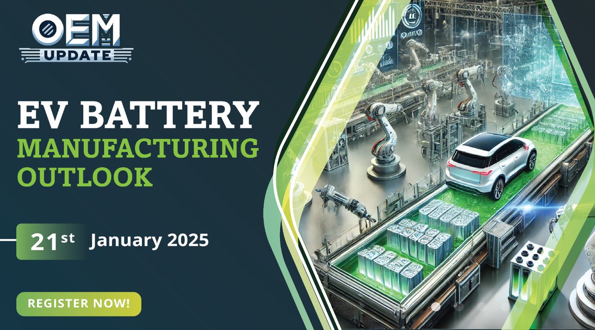 OEMUPDATE's tweet photo. Join Us for an Exclusive Zoom Session on EV Battery Manufacturing! 
📅 Date: 21st January 2025
⏰ Time: 4:00 PM - 5:30 PM
🔗 Register now: https://t.co/kxX2ukNpYq
.
#EVBatteryManufacturing #OEMUpdate #ElectricVehicles #GreenEnergyFuture #BatteryTechnology https://t.co/4nHiZK89Rh
