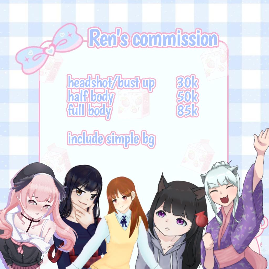 ren_chomp's tweet photo. Hai, aku open commission buat daerah indonesia, pricenya bisa di cek di foto. Do or don't, rules, atau pertanyaan apapun bisa dm ke aku ya, feel free to dm me, thank you :3

#art #commissionsopen https://t.co/rVLT0d3ZPD