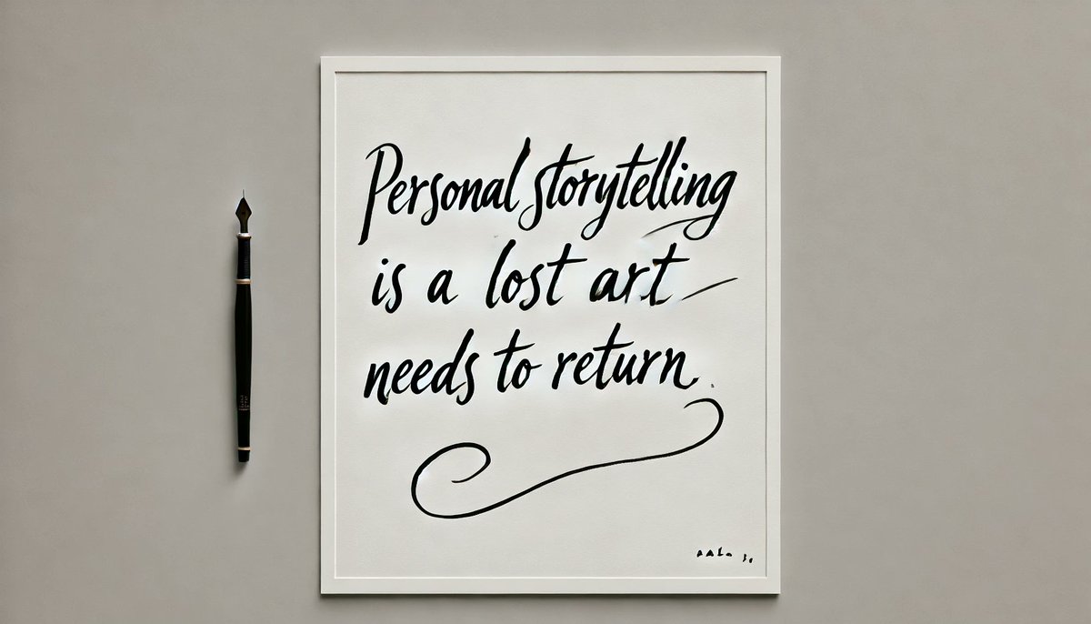 dologme's tweet photo. "Personal storytelling is a lost art that needs to return"

#blogging #blogger #writing #PersonalDevelopment https://t.co/NMEZAqO2yp