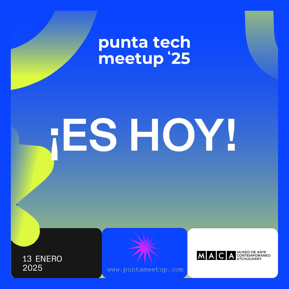 Punta Tech Meetup (@puntatech) on Twitter photo ¡Llegó el día!
‼️
Te esperamos esta tarde en el parque de <a href="/fpatchugarry/">MACA Fundación Pablo Atchugarry</a> para volver a hacer networking 🤝✨
#PTM2025 ¡Llegó el día!
‼️
Te esperamos esta tarde en el parque de <a href="/fpatchugarry/">MACA Fundación Pablo Atchugarry</a> para volver a hacer networking 🤝✨
#PTM2025