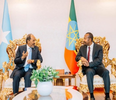 DrBaadiyow's tweet photo. Somali and Ethiopian elites were divided how to approach the new conflict which came to the forefront after Ethiopia signed MoU offering naval base with former President of Somaliland. No doubt, that this MoU was an overstep and threat to Somalia's territorial integrity. Somali people wherever they live rejected the deal. After almost a year of diplomatic wrangling and severing relations, Ankara Declaration, brokered by Turkish President Erdoğan, defused the crisis.
The visit of President Hassan Sheikh Mohamud to Addis Ababa and fanfare welcoming may indicate a reduction of the tension and restoration of relations between the two states. However, the Somali public remains cautious and suspicious given Ethiopia's long history of annexing parts of Somali territory, military interventions and its strategy of getting footstep in the strategic red sea. Therefore, Somali people seek more than just diplomatic gestures from the two leaders, they demand tangible actions that show Ethiopia’s commitment to Somalia’s sovereignty and to demonstrate genuine goodwill and respect for Somalia’s territorial integrity.