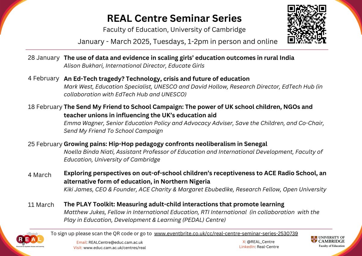 📢ICYMI Our latest newsletter is packed with all of our latest research, publications &amp; collaborations.
Including our new seminar series: eventbrite.co.uk/cc/real-centre…
Sign up for future newsletters: educ.cam.ac.uk/centres/real/c…
Read the current issue: mailchi.mp/caa1ba6d2dd0/r…