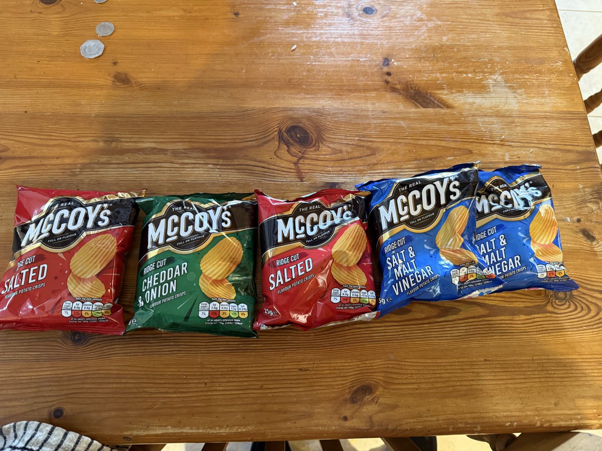 Jackerf's tweet photo. Sad times. My @McCoys multi is missing a pack of cheese &amp; onion crisps. Not the Monday feeling I want  😢 https://t.co/VxjvaavVH3