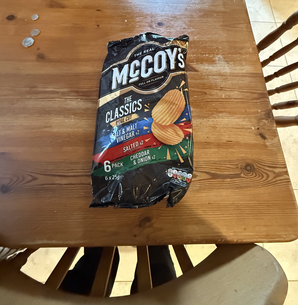 Jackerf's tweet photo. Sad times. My @McCoys multi is missing a pack of cheese &amp; onion crisps. Not the Monday feeling I want  😢 https://t.co/VxjvaavVH3