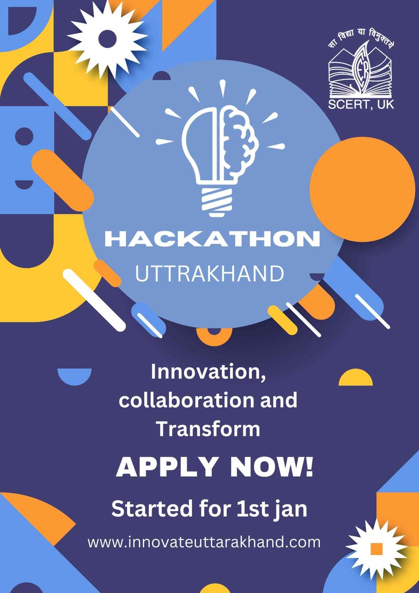 SCERT Uttarakhand (@ukscert) on Twitter photo 🚀 HURRY UP! 🚀
The wait is over—Hackathon is LIVE NOW! 🖥️💡
Don’t miss this incredible opportunity to showcase your skills and innovation. Only a few days left to make your mark!
⚡ Join now and turn your ideas into reality!
👉 Register here:innovateuttarakhand.com/event
💻🔥 🚀 HURRY UP! 🚀
The wait is over—Hackathon is LIVE NOW! 🖥️💡
Don’t miss this incredible opportunity to showcase your skills and innovation. Only a few days left to make your mark!
⚡ Join now and turn your ideas into reality!
👉 Register here:innovateuttarakhand.com/event
💻🔥