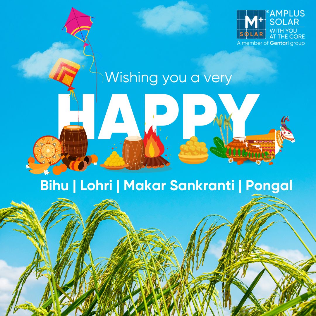 amplussolar's tweet image. Warmest wishes on Lohri, Bihu, Pongal, and Makar Sankranti! May this harvest season bring us all abundance, prosperity, and joy.

#Amplus #MakarSakranti #Lohri #Bihu #Pongal #CleanEnergy #India