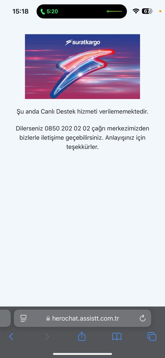 Şubeler çalışmıyor diye merkeze şikayet edelim diyoruz merkez hiç çalışmıyor. Canlı destek yok, telefon yok, şikayet talebi yok. Yıl sonu verilerinizin güzelliğine odaklanabilirsiniz müşteri problemlerini görmezden gelerek ! <a href="/SuratKargoTR/">Sürat Kargo</a>