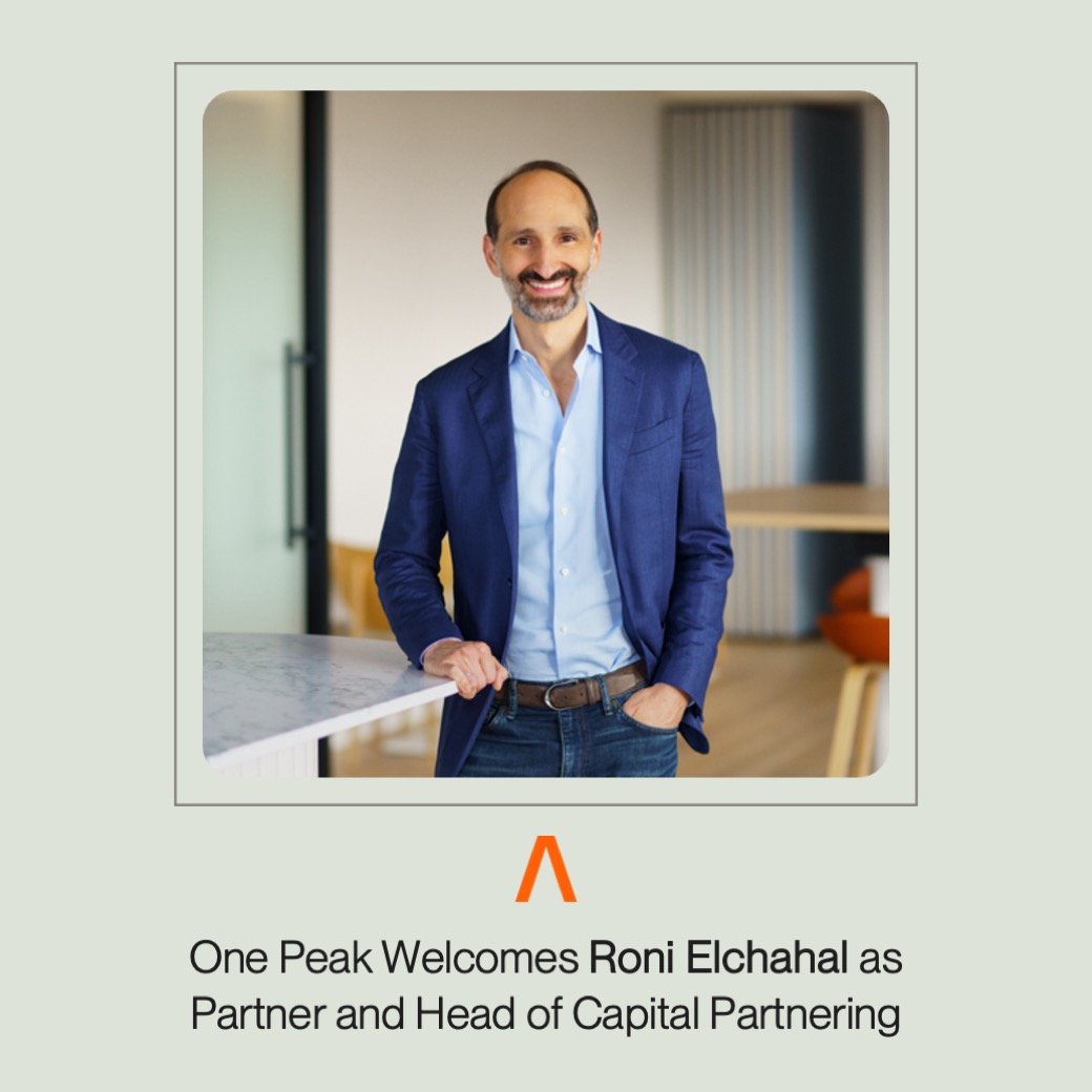 We’re thrilled to welcome Roni Elchahal to One Peak as our new Partner and Head of Capital Partnering!

In this pivotal role, Roni will lead fundraising and investor relations, driving our growth and strengthening our commitment to supporting the world’s leading software