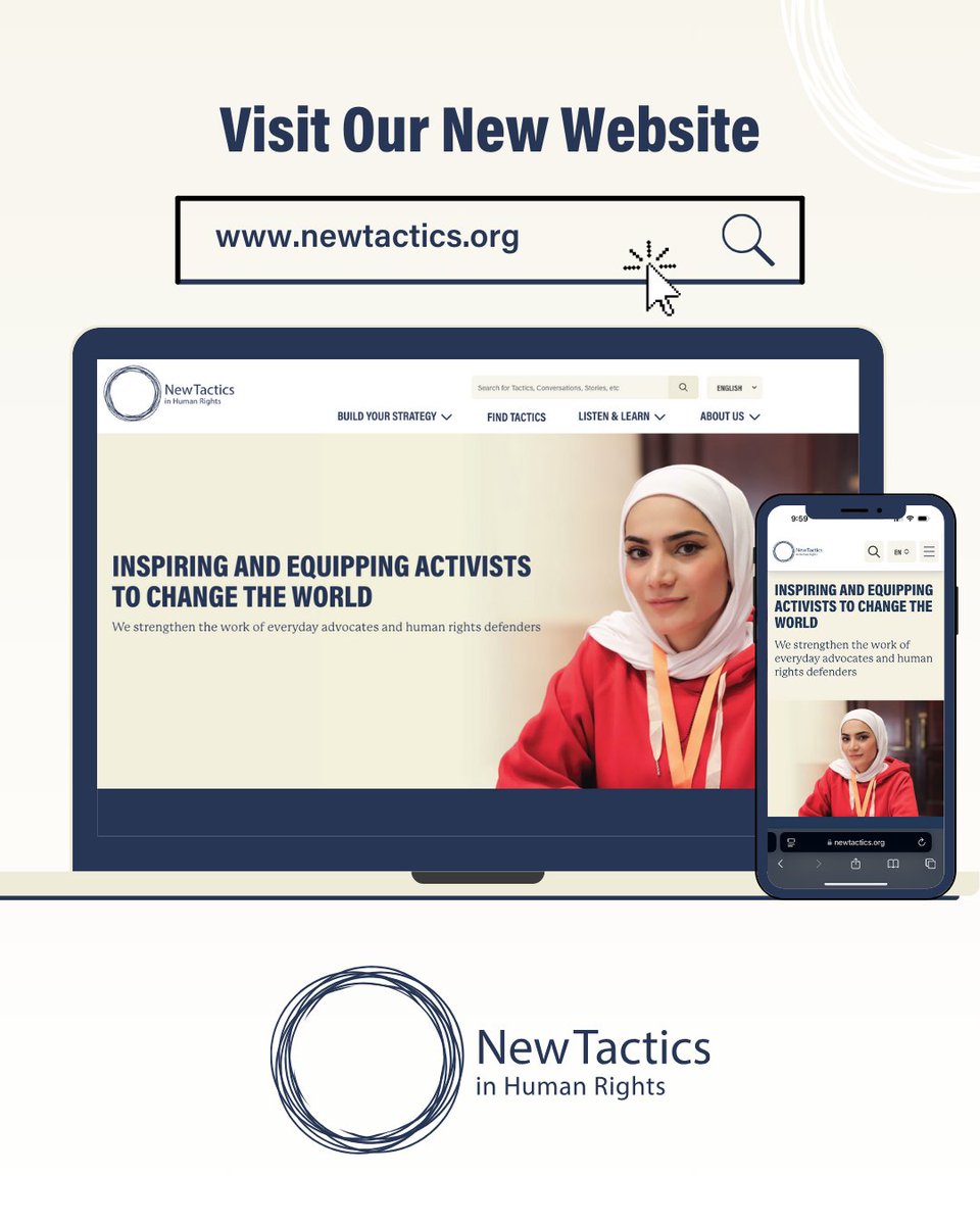newtactics's tweet image. 🎉 It’s Here! 🎉
Welcome to the NEW New Tactics in Human Rights website!
Visit now at newtactics.org. What will you explore first—tools, tactics, training? Let us know! 💬
#HumanRights #Advocacy #NewTactics @newtacticsmena @CVTorg