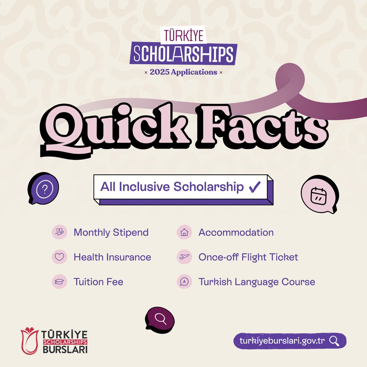TurkiyeBurslari's tweet photo. 📚Türkiye Scholarships: The most comprehensive program for international students!
🎓 A once-in-a-lifetime opportunity to access world-class education while enjoying an amazing student life.
#FirstClassScholarship #ScholarshipOpportunities #EverythingAtOnce https://t.co/2UOmD5sfWI