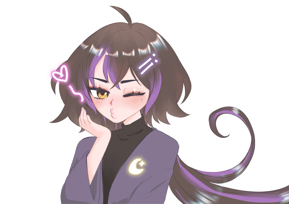 iamfleian's tweet photo. ☯️ STREAM END ☯️
I have finished the stream and I was able to practice coloring and light rendering? maybe. IDK
Hope you guys like it! OwO 💜✨🌙
Thank you for hanging out @senshikyenn
gg!
#vtuber #vtuberEN #FleiART https://t.co/Tuoh9WrUG0