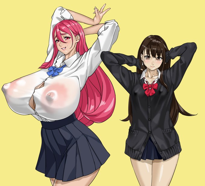 爆乳ギガ乳輪お姉さん
貧乳メガ乳輪ちゃん
制服コス&ネイキッド並べ 