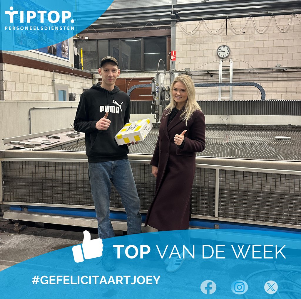 tiptoppersoneel's tweet photo. ✨ 🅃🄾🄿 🅅🄰🄽 🄳🄴 🅆🄴🄴🄺 ✨

Bij TipTop Personeelsdiensten zetten we ons iedere dag in om de perfecte match te vinden tussen talent en opdrachtgevers. Wil jij net als Joey een frisse start maken? Neem contact met ons op en ontdek wat we voor jou kunnen betekenen! 🚀 https://t.co/YMydbC961i