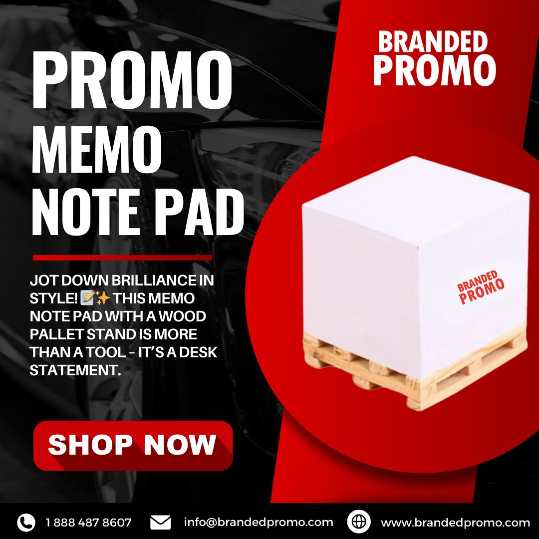 BrandedPromoUS's tweet image. Jot down brilliance in style! 📝✨ This Memo Note Pad with a Wood Pallet stand is more than a tool – it’s a desk statement. 
#JotDownBrilliance #MemoNotePad #WoodPalletStand #EcoFriendlyOffice #DeskGoals #SustainableSt #EcoChic #FunctionalElegance
brandedpromo.com