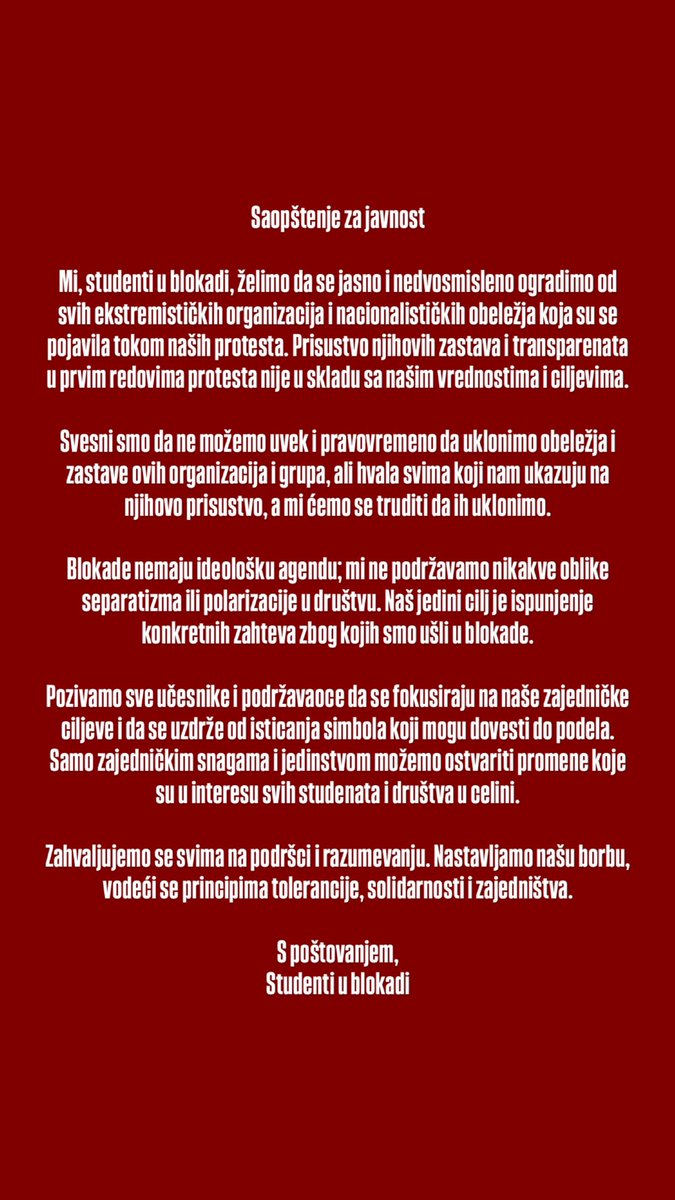 studentblokade's tweet image. Saopštenje za javnost!