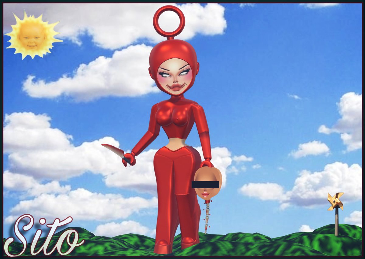 look inspired by Teletubbies