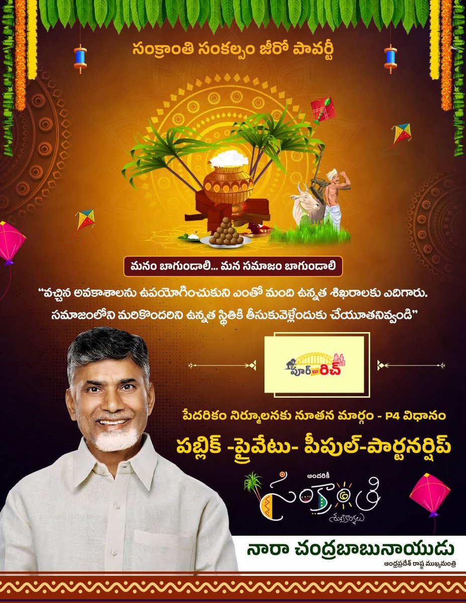 itdpgiddalur's tweet photo. పేదరికం నిర్మూలనకు సీఎం చంద్రబాబు గారి విజనరీ ఆలోచనలకు కార్యరూపం P4 విధానం. పబ్లిక్, ప్రైవేట్, పీపుల్ పార్టనర్ షిప్ ద్వారా పూర్ టు రిచ్ లక్ష్యం సాధ్యం కానుంది.
#ChandrababuNaidu 
#AndhraPradesh https://t.co/EB4tsIuAiF