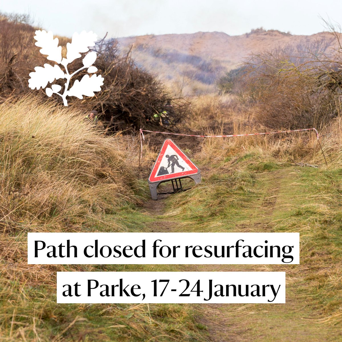 DartmoorNT's tweet photo. There is a #PathClosure in place at #Parke for two weeks from today (Mon 13 to Fri 24 Jan).
The stone path between Home Farm Café and the disused railway line is closed for resurfacing, please use alternative routes on site.
Tramper hire is currently suspended. https://t.co/2tEC3Azli6