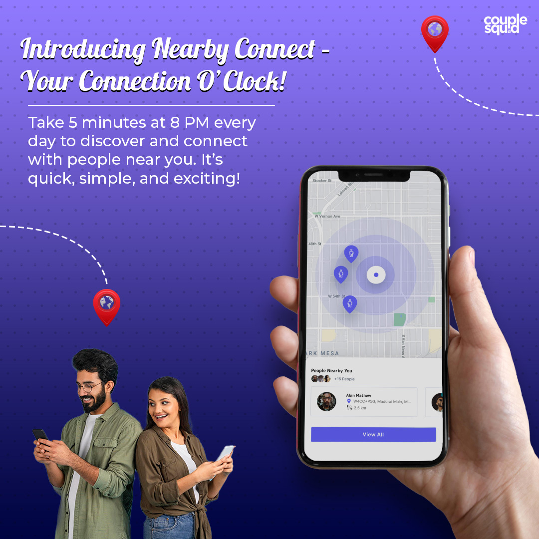 wecouplesquad's tweet image. Nearby Connect is here! 

Join us at 8 PM daily to find and connect with people nearby 

👉 Open the app and tap Nearby Connect.

👉 Stay on the screen for 5 minutes.

👉 Use Ghost Mode to stay invisible if you prefer.

#NearByConnect #nearbyconnections #appfeature  #ios  #kerala
