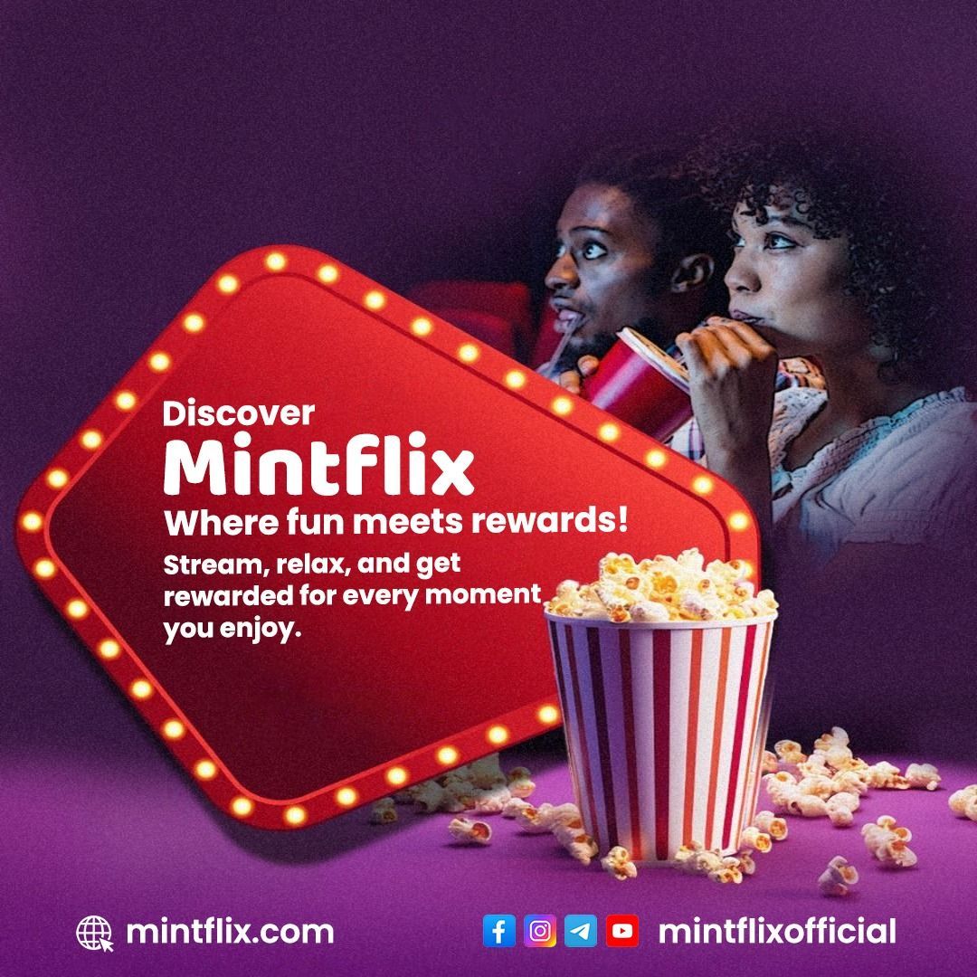 mintflixapp's tweet image. ✨🎥 Fun meets rewards on Mintflix! 🍿
Stream, relax 🛋️, and earn rewards 💰 for every moment you enjoy.

🎬 Explore now 👉 mintflix.com

#Mintflix #StreamAndEarn #WatchRewards
