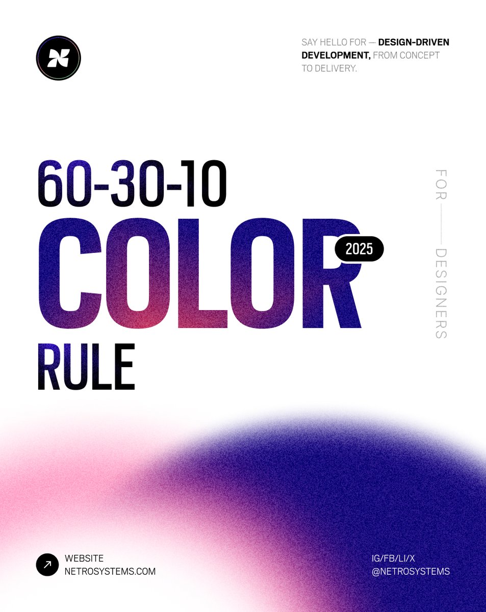 netrosystems's tweet photo. 60-30-10 Color Rule by Netro Systems
#color #inspiration #ui #ux #uidesign #uxdesign #netro #netrosystems https://t.co/RBlsm6MQxK