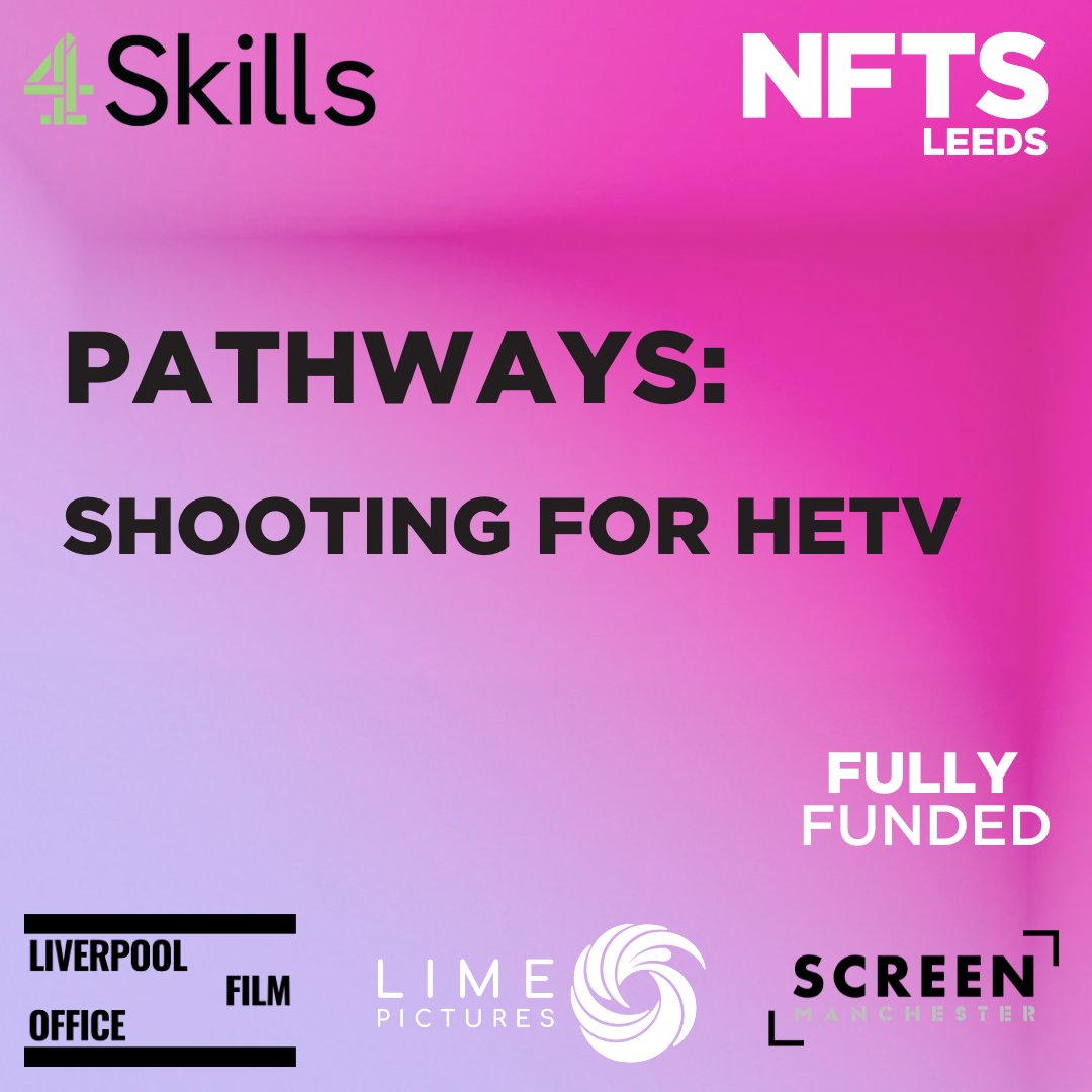 We're thrilled to be working in partnership with <a href="/Channel4Skills/">4Skills</a>, <a href="/LimePictures/">Lime Pictures</a>, <a href="/Screen_Mcr/">Screen Manchester</a> &amp; #LiverpoolFilmOffice to deliver Pathways: Shooting for HETV (Fully Funded)!

Develop your skills using industry standard camera and lighting equipment!

nfts.co.uk/nfts-4skills-p…