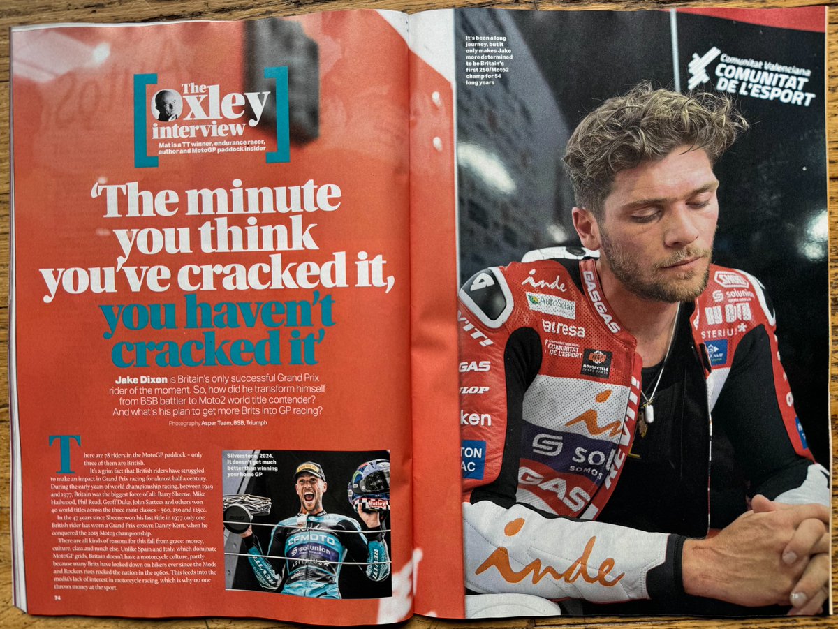 Got a 6-page interview with Jake Dixon in the new <a href="/BikeMagazine/">Bike Magazine</a> We talk about why GPs are so bloody difficult, trying to make it as a Brit in GPs, how to get more Brits in GPs, why he's attracted to WSBK, getting sacked from his only proper job and much more 😎