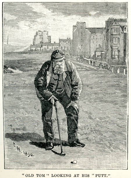 TheGolfDivoTee's tweet image. ‘Old Tom’ looking at his ‘Putt’ -

T.H. 1890