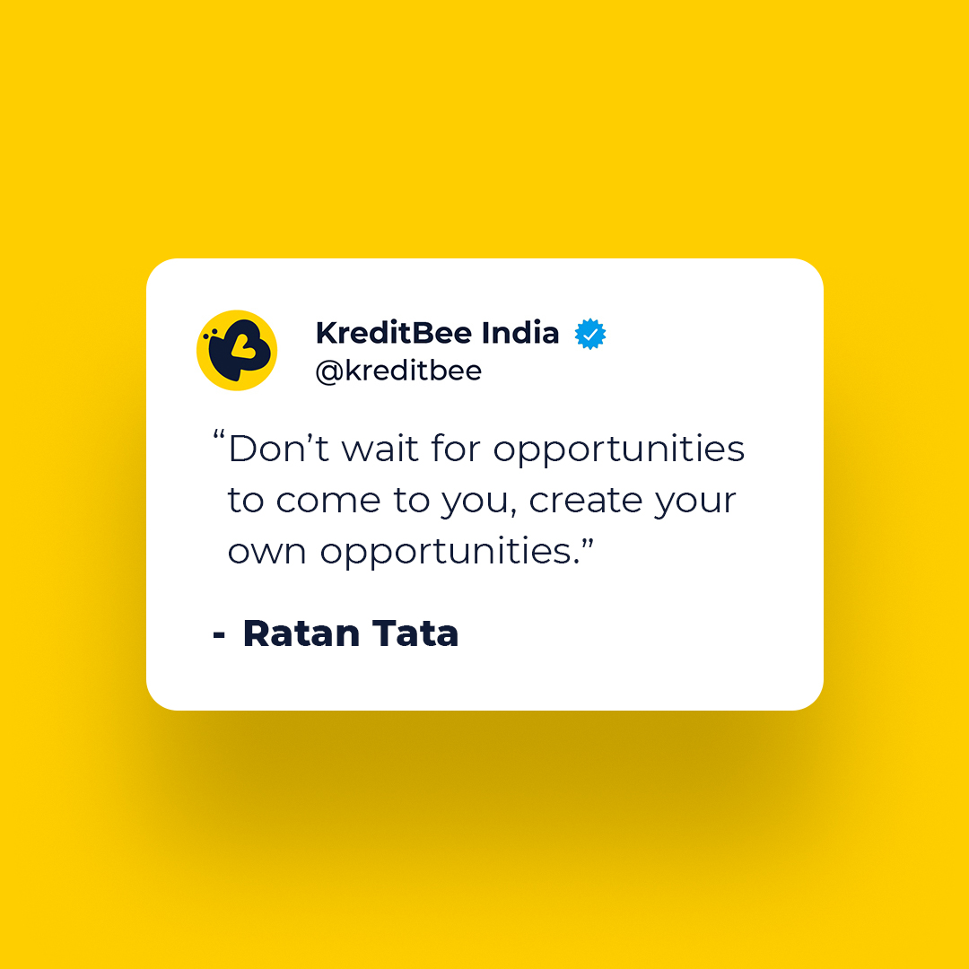 kreditbee's tweet photo. Opportunities don't wait, and neither should you. Take charge of your future today—whether it's a new venture, a dream vacation, or an important purchase.

#KreditBee #KreditBeeApp #KreditBeeIndia #KreditBeeHainNa #KBQuote #QuoteOfTheWeek #UserFriendlyApp

[KreditBee, KreditBeeApp, KreditBeeIndia, KreditBeeHainNa KBQuote, QuoteOfTheWeek, UserFriendlyApp]