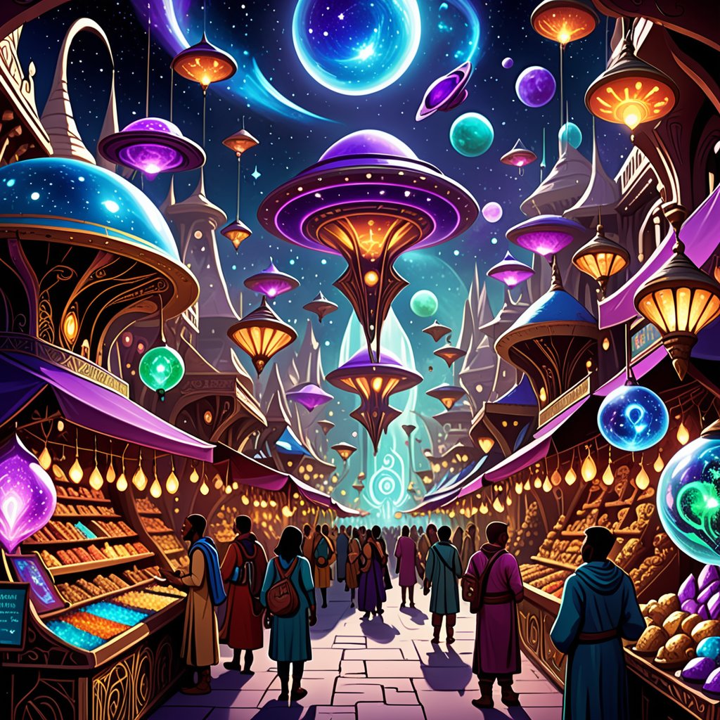 wandererX888's tweet photo. 🌠🌟 Among vibrant stalls, I spot a rare star fragment, a wish-granter of legends. The bazaar echoes with languages from afar, a kaleidoscope of cultures. #StarFragment #CulturalFusion https://t.co/uc8gZfyXsl
