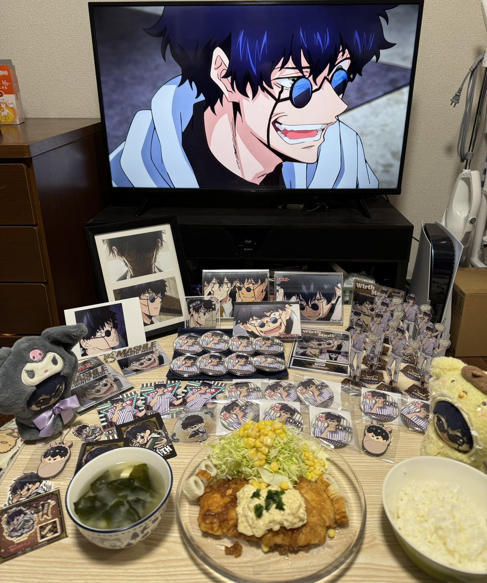 hanami_0401's tweet photo. 時間無さすぎて雑ですが！！

誕生日おめでとうワース🎉🎂🎉しっかりちくわとコーンもお祝いの場に用意したよ🥰🥰フルーツポンチ雑くてごめんね😉😉アニオリで3期登場するの待ってます！！！改めておめでとう！！㊗️🎉
#ワース・マドル生誕祭2025 https://t.co/xCWfLxATGd
