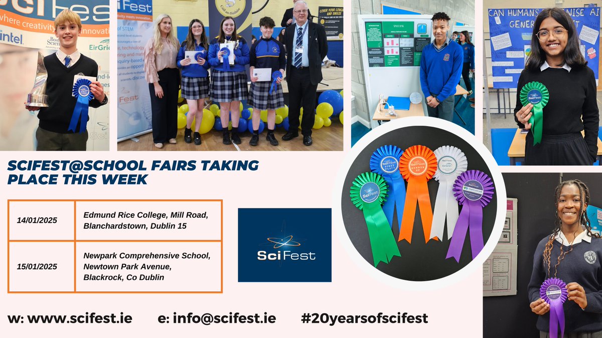 SciFest4STEM's tweet photo. Looking forward to 2 SciFest@School fairs this week, @edmundrice2017 and @IENewparkSchool. @IrishSciTeach @Researchirel @oide_Ireland #20yearsofscifest #scifest2025 https://t.co/0yTMvcjhvy