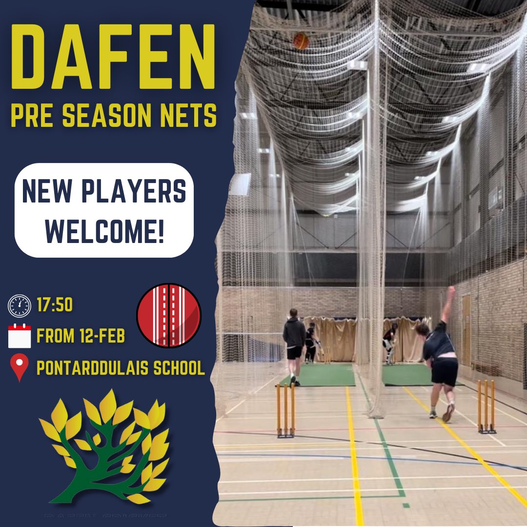 DafenWelfareCC's tweet photo. Calling all players! Save the date! Senior nets start in Feb.

NEW PLAYERS WELCOME!😁

#season2025 https://t.co/MKhLxYKyO6
