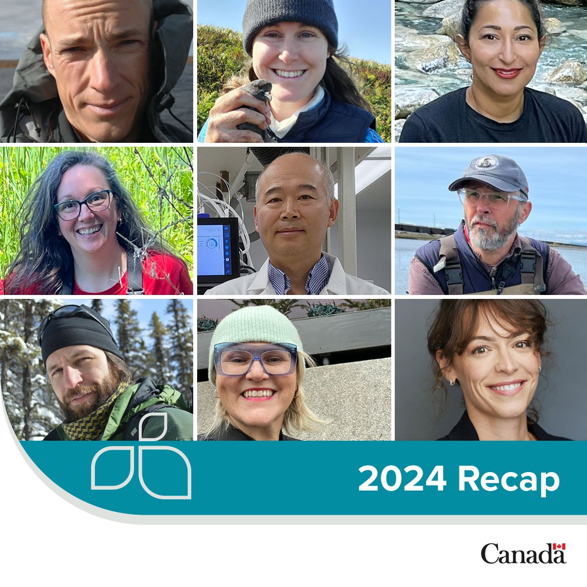environmentca's tweet photo. #2024Recap - In 2024 we highlighted 9 new profiles for our #SpotlightonScience series. This work helps us learn about our world to determine our future.
Read about our scientists and their extraordinary projects: https://t.co/J4YZvFzFsx https://t.co/BiQn5Fcb9G
