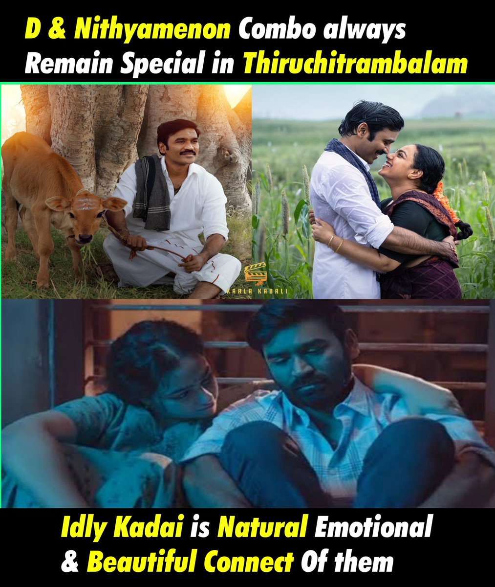 Kaalakabali_ON's tweet image. D &amp;amp; Nithyamenon Combo ✨ Blissful in #IdlyKadai ❤️👇

@dhanushkraja | #Kubera | #DD4