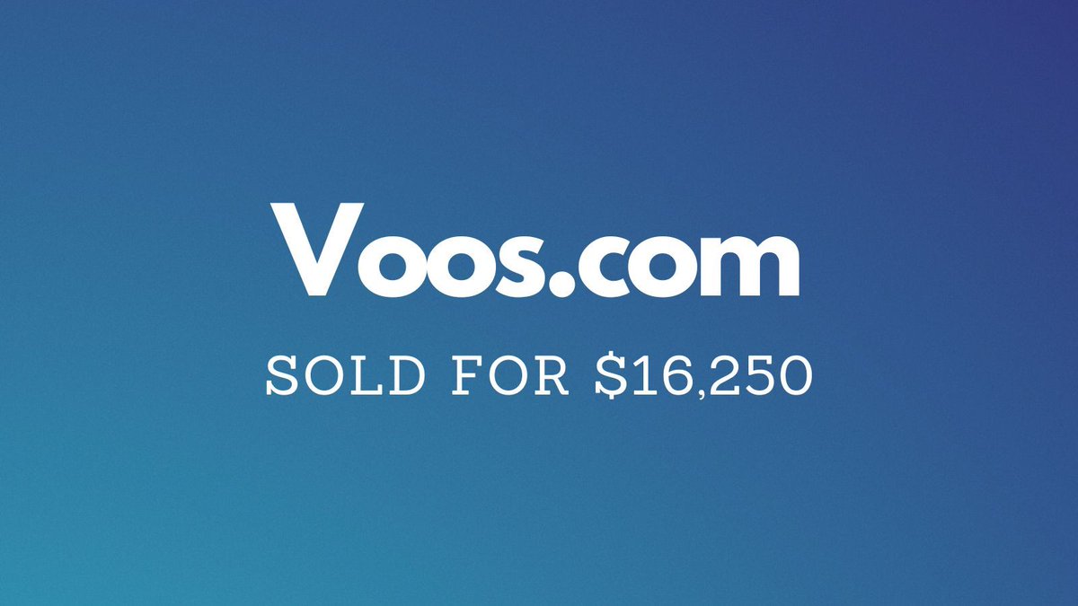 Yesterday saw $369k in domain name sales including:

$16,250 Voos․com
$5,200 Creance․com
$3,601 Fer․ai
$2,900 ValleyRidge․com
$2,544 StartupLabs․com

Full list 👉 namebio.com/daily

#Domains