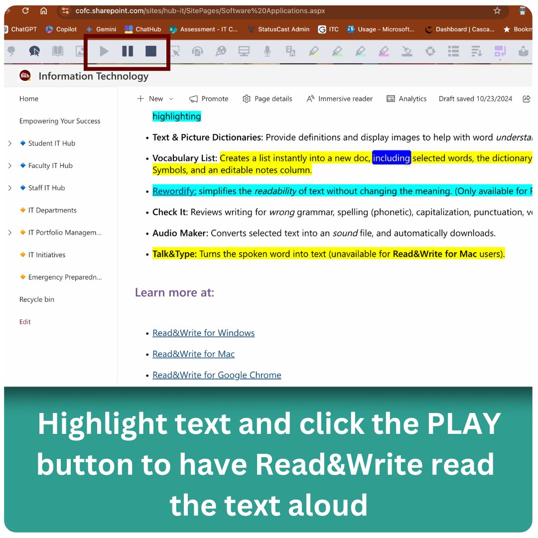 cofcit's tweet image. Did you know Read&amp;amp;Write isn’t just for students? Here’s how it can support you in enhancing productivity and accessibility: loom.ly/FkdOxm8

Transform your teaching and work with Read&amp;amp;Write! 🚀📘 

#EdTechTools #InclusiveTeaching #FacultyEssentials #ReadAndWrite