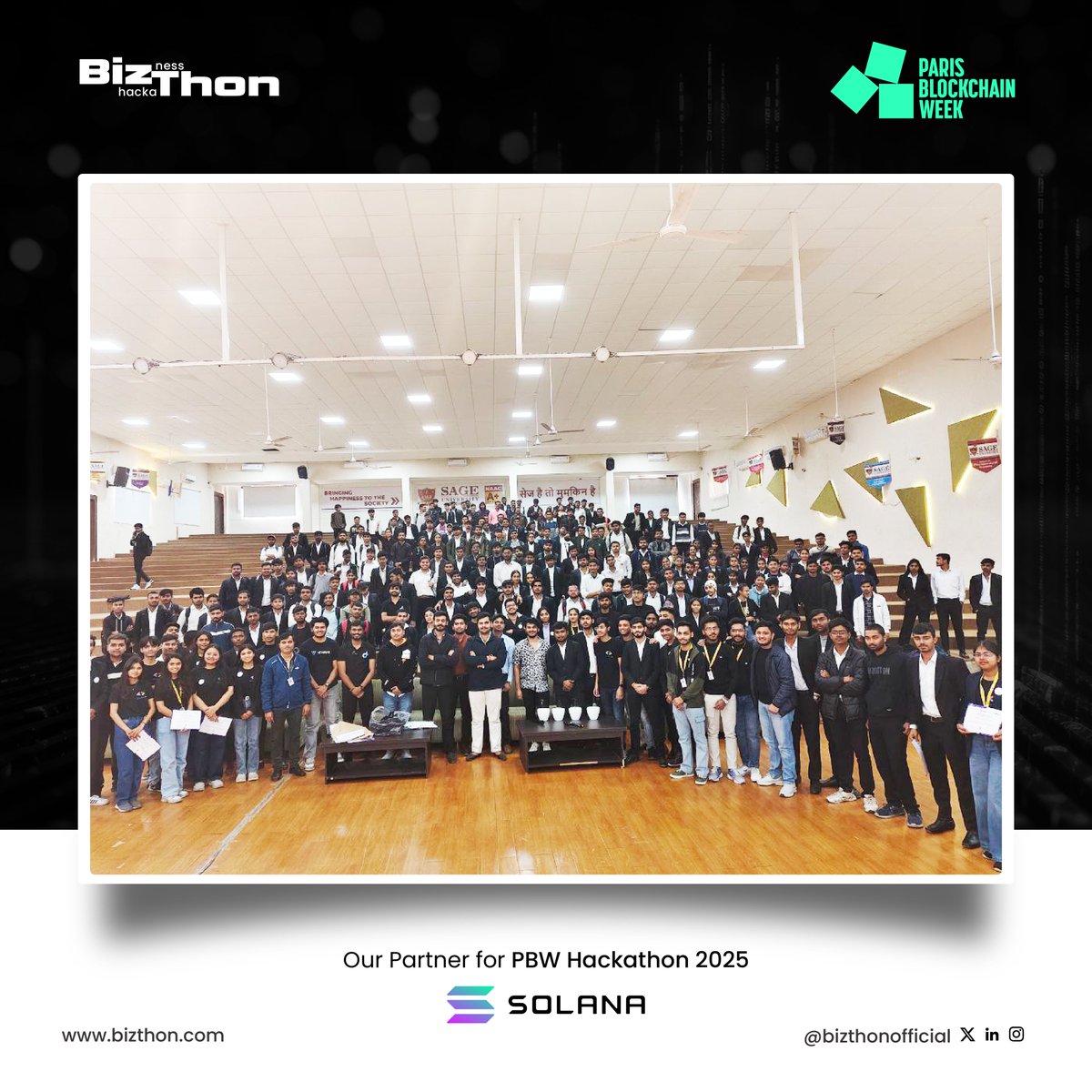 BizthonOfficial's tweet image. We have successfully concluded the first event of  BizThon Builders Meetup X PBW 2025 at @SAGE_INDORE, and what an incredible start it has been! 🚀

The event was filled with insightful discussions on the Web3 space, its real-world applications on the @solana ecosystem, and a…